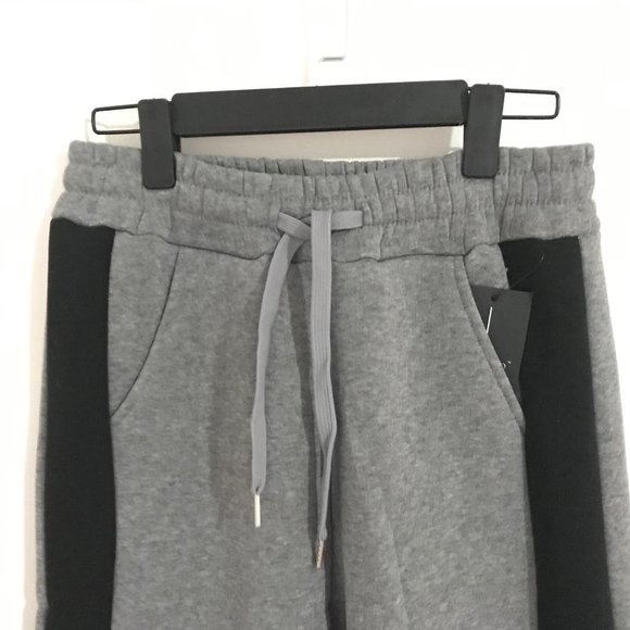 Men's Sherpa-Lined Winter Thick Warm Jogger Sweatpants Grey S/M - Picture 2 of 6